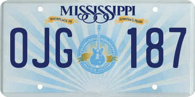 MS license plate OJG187