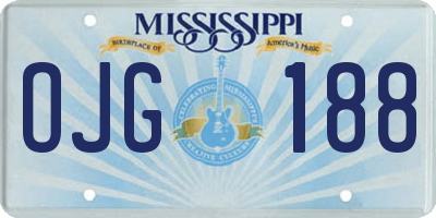 MS license plate OJG188