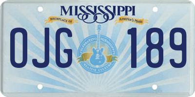 MS license plate OJG189
