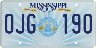 MS license plate OJG190