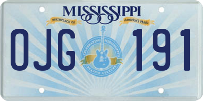 MS license plate OJG191