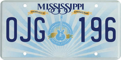 MS license plate OJG196