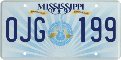 MS license plate OJG199