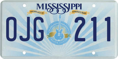 MS license plate OJG211