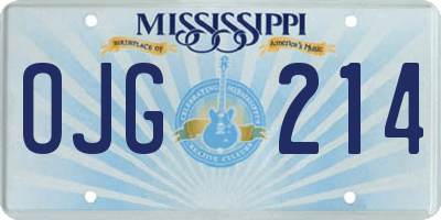 MS license plate OJG214