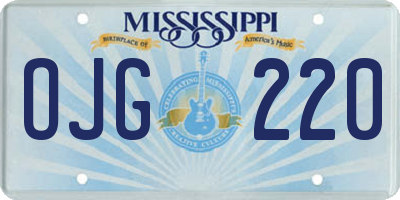 MS license plate OJG220