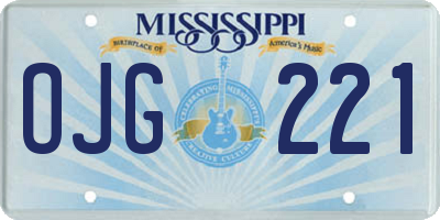 MS license plate OJG221