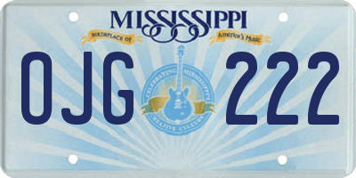 MS license plate OJG222
