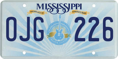 MS license plate OJG226