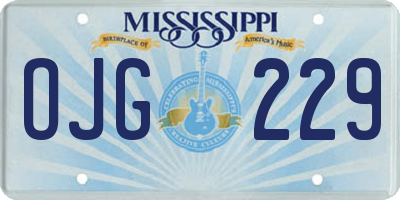MS license plate OJG229