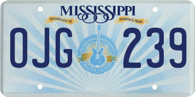 MS license plate OJG239