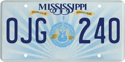 MS license plate OJG240