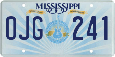 MS license plate OJG241