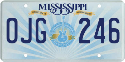 MS license plate OJG246