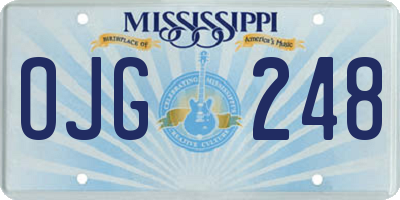 MS license plate OJG248