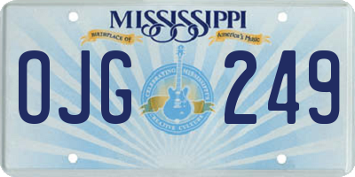 MS license plate OJG249