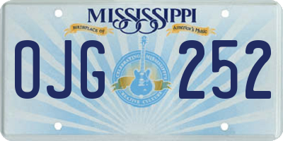 MS license plate OJG252