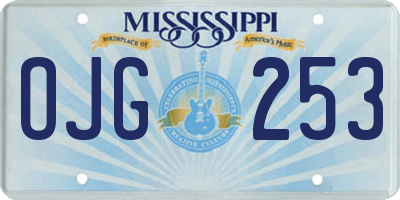 MS license plate OJG253