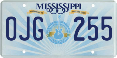 MS license plate OJG255