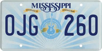 MS license plate OJG260