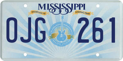 MS license plate OJG261