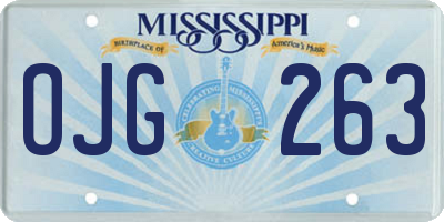 MS license plate OJG263