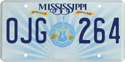 MS license plate OJG264