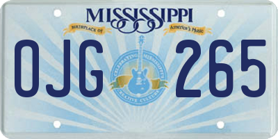 MS license plate OJG265