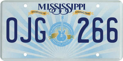 MS license plate OJG266