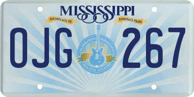 MS license plate OJG267
