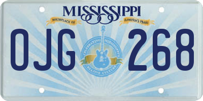MS license plate OJG268