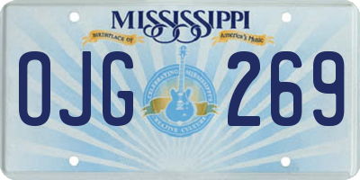 MS license plate OJG269