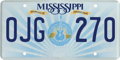 MS license plate OJG270