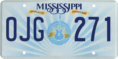 MS license plate OJG271