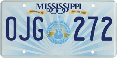 MS license plate OJG272