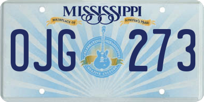 MS license plate OJG273