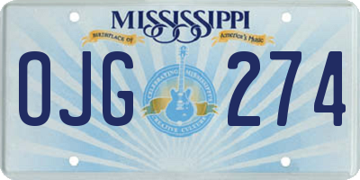 MS license plate OJG274