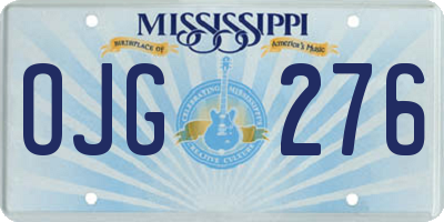 MS license plate OJG276