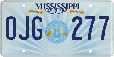 MS license plate OJG277