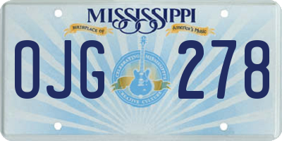 MS license plate OJG278