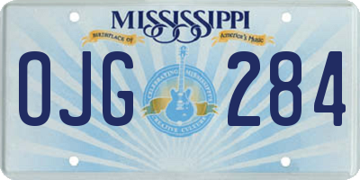 MS license plate OJG284