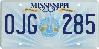 MS license plate OJG285