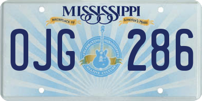 MS license plate OJG286