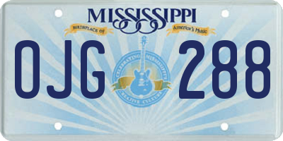 MS license plate OJG288