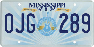 MS license plate OJG289