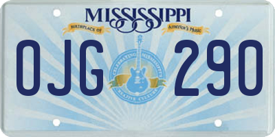 MS license plate OJG290