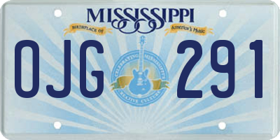 MS license plate OJG291