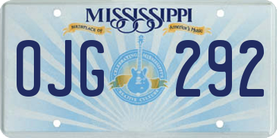 MS license plate OJG292