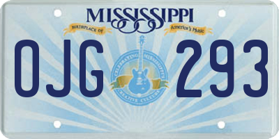 MS license plate OJG293