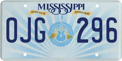 MS license plate OJG296